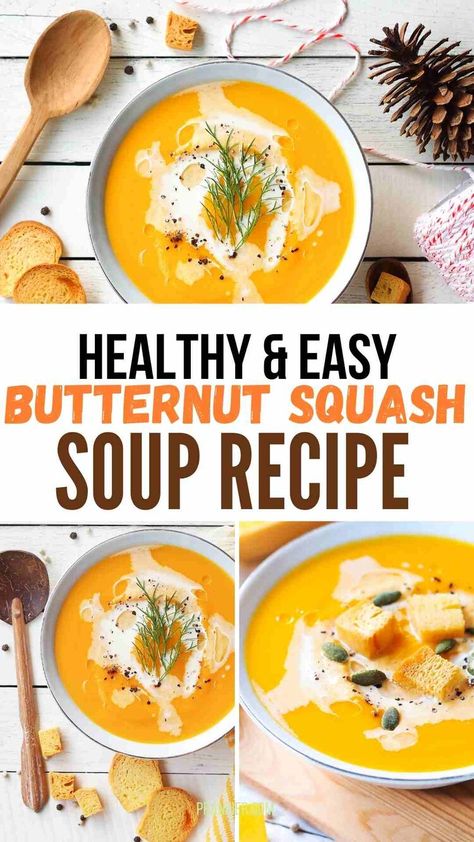 Soup Recipes Cauliflower, Healthy Butternut Squash Soup Recipes, Butternut Squash Bisque Recipe, Butternut Squash And Cauliflower, Butternut Squash Cauliflower, Soup Butternut Squash, Butternut Squash Recipes Healthy, Savory Butternut Squash, Cauliflower Soup Recipe