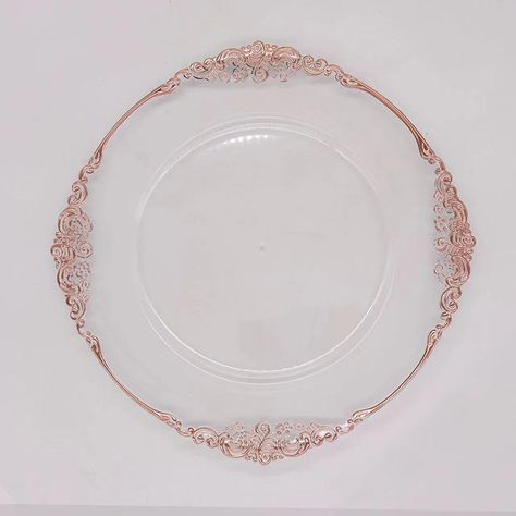 Wedding catering decorations centerpieces disposable clear dinner plates with rose gold rim plastic plates Gold Disposable Plates, Rose Gold Rims, Charger Plates Wedding, Gold Plastic Plates, Charger Plate, Disposable Plates, White Plates, Plastic Plates, Wedding Catering