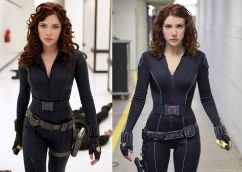 45 Superhero (and Villain) Costumes Fit for an Epic Halloween Night | Brit Co Diy Black Widow Costume, Black Widow Diy, Black Widow Makeup, Superhero And Villain Costumes, Widow Costume, Comic Book Costumes, Superhero Halloween Costumes, Black Widow Costume, Black Widow Cosplay