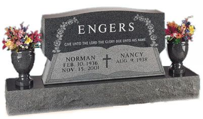 Burleson Monuments Monument Ideas, Tombstone Designs, Granite Headstones, Gray Granite, Memorial Benches, Cemetery Headstones, Bronze Plaque, St Cloud, Grey Granite