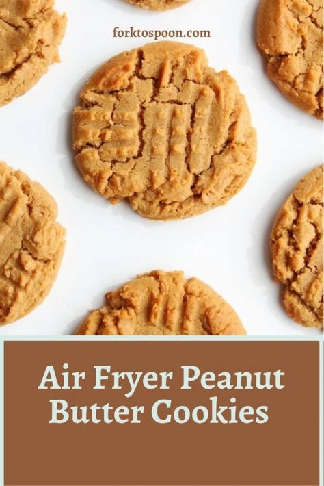 Air Fryer Peanut Butter Cookies, Homemade Oatmeal Raisin Cookies, Three Ingredient Peanut Butter Cookies, Air Fryer Cookies, Air Fryer Dessert, Recipes Peanut Butter, Homemade Peanut Butter Cookies, Small Batch Cookies, Air Fryer Desserts