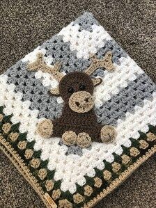 Crochet Pattern INSTANT PDF DOWNLOAD Pattern Woodland | Etsy Moose Crochet, Moose Applique, Football Crochet, Crochet Moose, Crochet Woodland, Woodland Baby Blanket, Handmade Baby Blanket, Handmade Baby Blankets, Animal Blanket