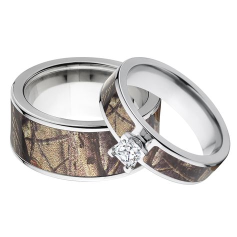 Shop our His and Her's Outdoor Ring Sets! They're the perfect way to show your love for the outdoors and each other. Use promo code "LOVE" at checkout for 15% off any purchase $75+. http://www.thejewelrysource.net/ring…/outdoor-ring-sets.html #Outdoors #HisandHers #Camo #CamoRings #Rings #Weddding #WeddingRing #Engagement #EngagementRing #WeddingBand #WeddingPlanning #Jewelry #CamoJewelry #MossyOak #Hunting #Camping #Fishing #Hiking #madeintheUSA #TheJewelrySource Camo Wedding Rings Sets, Camo Engagement Rings, Tree Wedding Ring, Camo Jewelry, Camo Wedding Rings, Camo Rings, Camouflage Wedding, Matching Ring Set, Duck Blind