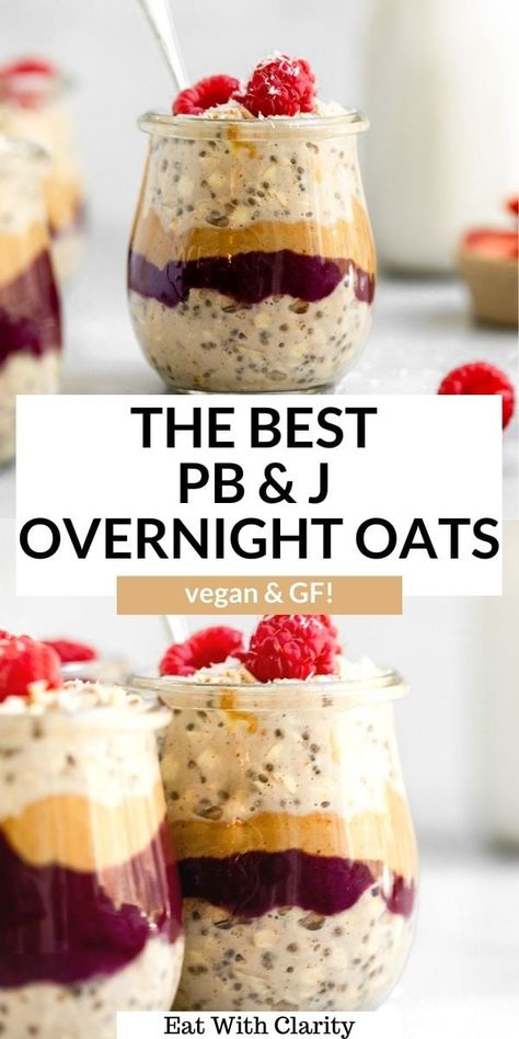 Gluten Free Overnight Oats, Overnight Oats Recipe Easy, Best Overnight Oats Recipe, Peanut Butter Overnight Oats, Protein Overnight Oats, Vegan Overnight Oats, Oat Recipes Healthy, Healthy Breakfast Recipe, Overnight Oats Recipe Healthy