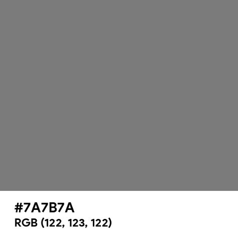 Middle Grey color hex code is #7A7B7A Grey Hex Code, Paint For Kitchen Walls, Split Complementary Colors, Rgb Color Wheel, Rainbow Palette, Kitchen Wall Colors, Grey Color Palette, Hex Codes, Hex Color Codes