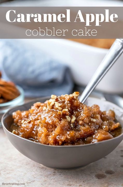 Caramel Apple Pudding Cake Recipe Apple Pudding Cake Recipe, Caramel Cobbler, Caramel Apple Pudding, Caramel Apple Cobbler, Apple Pudding Cake, Recipe Using Applesauce, Cobbler Cake, Apple Pudding, Chocolate Pudding Cake