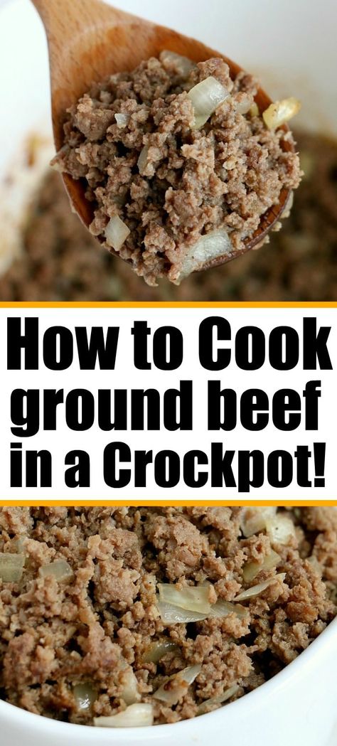 Hamburger Crockpot Recipes, Hamburger In Crockpot, Crockpot Ground Beef, How To Cook Hamburgers, Slow Cooker Ground Beef, Slow Cooker Breakfast Casserole, Healty Dinner, Slow Cooker Breakfast, Easy Hamburger