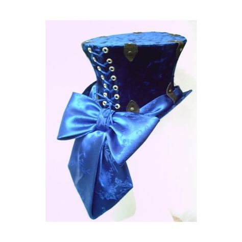 CUSTOM MADE Steampunk Top Hat in Blue Crushed Velvet : GypsyLadyHats - ArtFire Accessories ($140) found on Polyvore Moda Steampunk, Steampunk Top, Mode Steampunk, Steampunk Top Hat, Mad Hatter Hats, Steampunk Hat, Steampunk Cosplay, Mini Top Hat, Steampunk Diy