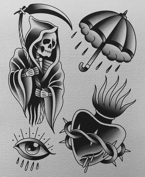 Traditional Tattoo Black And Grey, Traditional Tattoo Black And White, Traditional Tattoo Stencils, Traditional Tattoo Drawings, Traditional Tattoo Old School, Traditional Tattoo Inspiration, Petit Tattoo, Traditional Tattoo Sleeve, Flash Tattoo Designs