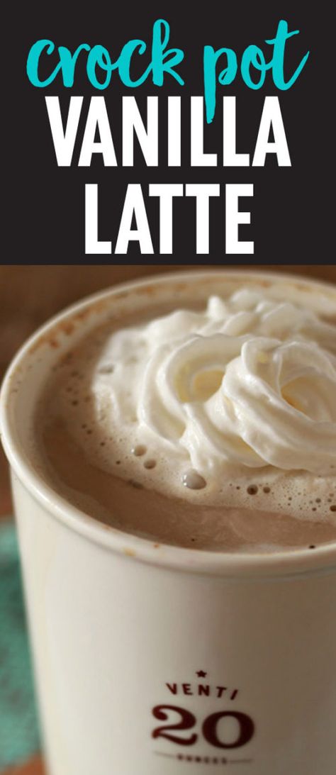 Slow Cooker Vanilla Latte recipe - Brewing up decadent vanilla lattes couldn't be any easier. Perfect for busy weekends and holiday mornings! Crockpot Coffee, Crockpot Breakfast Recipes, Spiked Drinks, Crockpot Drinks, Hot Cappuccino, Work Snacks, Coffee Creations, Amazing Drinks, Coffee Beverages