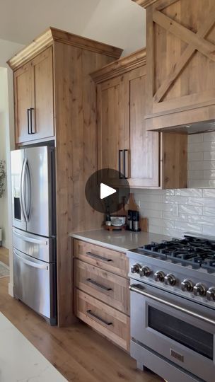 458 reactions · 10 comments | Still so in love with this kitchen. 

.
.
.
.
#kitchengoals #dreamkitchen #rustickitchencabinets #rustickitchenstyle #rustickitchen #rustickitchendecor #knottyalder #modernfarmhouse #modernrustic #rusticmodern #rustichouses #idahome | @HilltopHomestead | Niklas Dee · Still Into You Knotty Alder Gray Stain, Knotty Alder Cabinets With Wood Floors, Knotty Alder Kitchen Island, Knotty Hickory Kitchen Cabinets, Knotty Alder Trim, Rustic Alder Kitchen Cabinets, Wood Grain Cabinets, Rustic Alder Kitchen, Knotty Alder Kitchen Cabinets