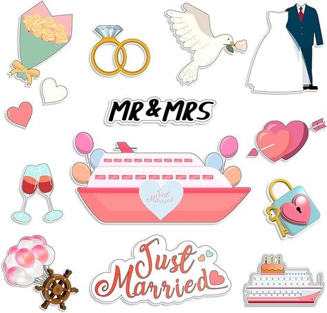 Amazon.com: 14 Pcs Just Married Cruise Door Decorations Wedding Mr Mrs Cruise Door Magnets Just Married Funny Magnetic Cruise Decorations for Cabin Door Sign Stateroom Ship Car Honeymoon Anniversary Wedding Party : Home & Kitchen Door Decorations Wedding, Cruise Decorations, Cruise Door Decorations, Cruise Door Magnets, Cabin Door, Honeymoon Cruise, Metal Mailbox, Cruise Door, Cabin Doors