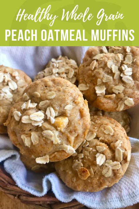 Healthy Peach Oatmeal, Peaches Oatmeal, Peach Oatmeal Muffins, Soft Muffins, Oatmeal Muffins Healthy, Peach Oatmeal, Peach Muffins, Super Healthy Kids, Lost 100 Pounds