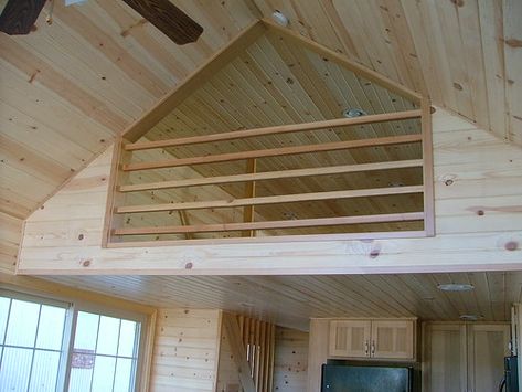 Christean loft railing | Rich Daniels | Flickr Loft Playroom, Loft Railing, Shed With Loft, Tiny Loft, Cabin Loft, Barn Loft, Shed Interior, Loft Wall, Garage Loft