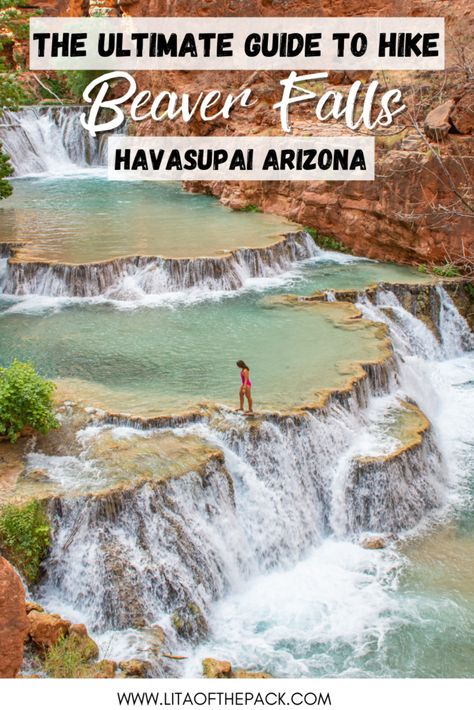 Visit paradise on earth and explore the magic of Beaver Falls in Havasupai Arizona. You'll be amazed at the vibrant blue waters and the stunning scenery here. Get all of the best tips for your trek to Beaver Falls! This guide includes tips on getting Havasupai permits, a detailed trail description, a thorough packing guide, and all the details on making it to this stunning destination. Beaver Falls Arizona, Havasupai Arizona, Havasupai Falls, Beaver Falls, Stunning Scenery, Packing Guide, Mysterious Places, Paradise On Earth, The Dunes