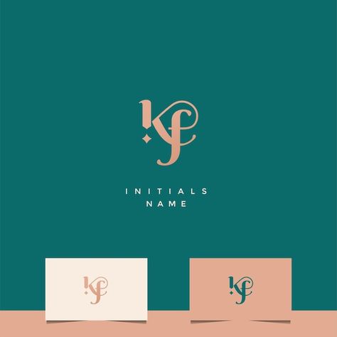 Kf Logo Design, Business Graphics, Monogram Logo Design, Monogram Logo, Vector Photo, Graphic Resources, Initials, Logo Design, Monogram