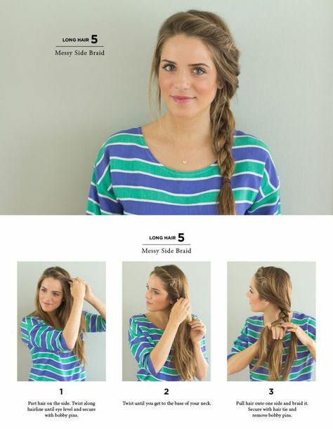 7 Perfectly Pinteresting Tutorials for Third-Day Hair Cute Side Braids, Messy Side Braid, Side Braid Hairstyles, Fishtail Braid, Easy Summer Hairstyles, Cool Braids, Sopot, Short Hairstyle, Braids For Long Hair