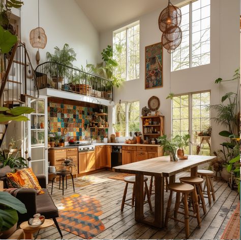 Earthy Eccentric Home, Creative Home Design, Modern Whimsical Interior Design, Retro House Interior, Bungalow House Interior Design, Modern Swedish Interior, Whimsical Home Interior, Warm Modern Interior Design, Home Interior Design Boho