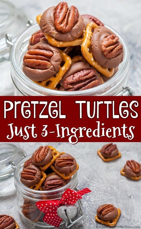 Christmas Pecans, Rolo Pretzel Turtles, Pretzel Turtles, Rolo Pretzel, Turtle Recipe, Rolo Pretzels, Turtles Candy, Christmas Pretzels, Pretzel Treats