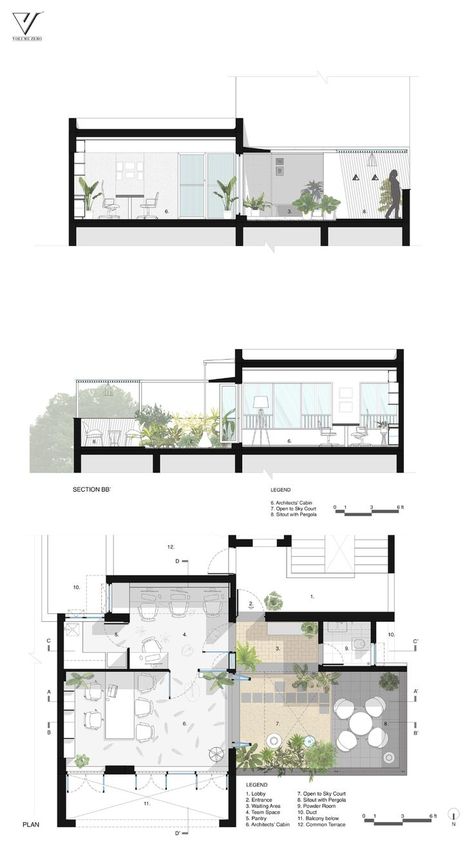 Sections Drawing Architecture, Design Section Architecture, Sheet Architecture Design, Section And Plan Architecture, Plan Section Elevation Drawings Of House, Interior Design Sheets Architecture, Section Sheets Architecture, Elevation Sheets Architecture, Presentation Plan Interior