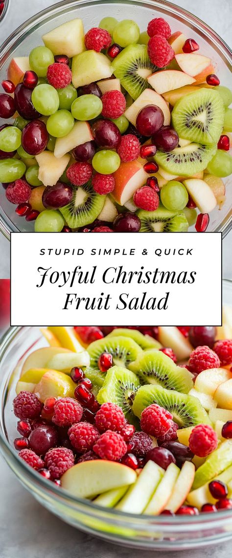 Image for Joyful Christmas Fruit Salad Red And Green Fruit Salad, Green Fruit Salad, Christmas Fruit Salad, Potluck Food, Clematis Varieties, Alternative Sweeteners, Honey Lime Dressing, Fruit Salad Recipe, Seasonal Fruits