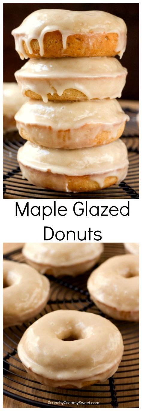 Maple Glazed Donuts - the easiest donuts you can make at home! The cinnamon and maple flavors go so well in this perfect fall treat! Maple Donuts, Baked Donut, Doughnut Recipes, Easy Donuts, Homemade Donuts Recipe, Jelly Cookies, Baked Donut Recipes, Baked Doughnuts, Glazed Donuts