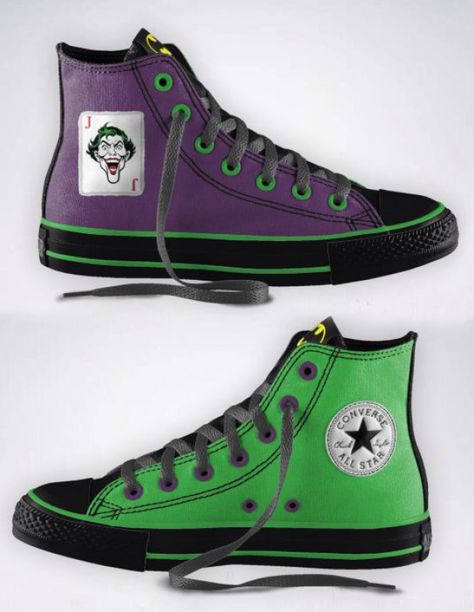 Joker converse for me! #men'sshoes #men's #shoes #converse Joker Theme, Joker Shoes, Mens Converse, Shoe Converse, Geek Clothes, Converse Shoes Womens, Painted Sneakers, Star Converse, Custom Converse