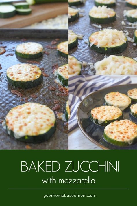 Baked Zucchini with Mozzarella is the perfect solution to too much zucchini.  Topped with mozzarella you won't be able to stop the kids from eating their veggies! #zucchini #vegetables  #cheese #mozzarellacheese Baked Zucchini, Mozzarella Recipes, Bake Zucchini, Squash Recipes, Zucchini Recipes, Vegetable Sides, Veggie Dishes, Vegetable Side Dishes, Vegetable Dishes