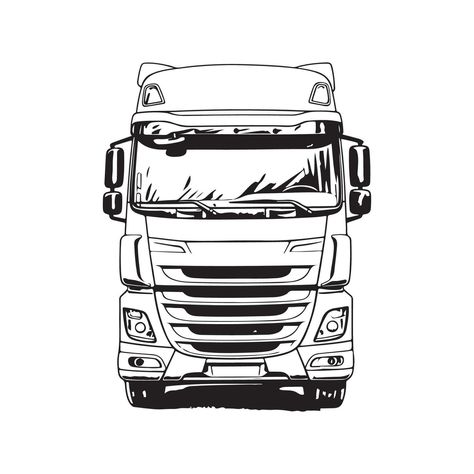 Truck Head Design Vector, Logoa Image Truck Clipart Black And White, Truck Logo Design, Truck Graphics, Truck Icon, Router Cnc, Clipart Black And White, Heart Tree, Head Design, Cityscape Photos