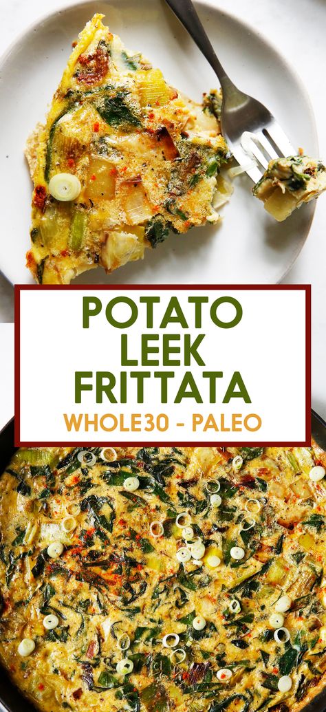 Chard Frittata, Leek Frittata, Lexi's Clean Kitchen, Leek Recipes, Sunday Morning Breakfast, Potato Leek, Lazy Sunday Morning, Frittata Recipes, Morning Breakfast