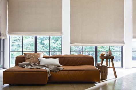 Types of Window Shades | The Shade Store White Faux Wood Blinds, Drapery Styles, The Shade Store, Flat Roman Shade, Custom Roman Shades, Wooden Shades, Woven Wood Shades, Shade Store, Custom Blinds