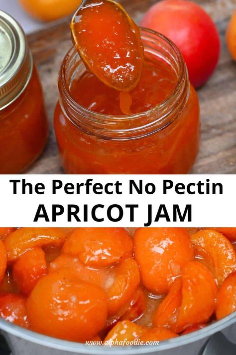 How to make apricot jam without pectin and just 3 ingredients. A sweet, tangy, fruity preserve using fresh or dried apricots and stored in the fridge, freezer, or pantry (after canning)! Apricot Freezer Jam Recipe, Easy Apricot Jam Recipe, Apricot Jam Recipe, Marmalade Sandwich, Home Made Jam, Freezing Food Storage, Jam Without Pectin, Hamburger Gravy, Apricot Jam Recipes