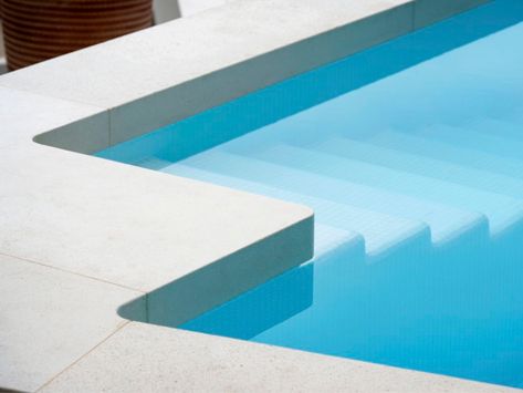 Pool Edging Ideas, Modern Pool Coping, Pool Flooring, Pool Concrete, Pool Surrounds, Pool Paving, Eco Outdoor, Pool Finishes, Pool Renovation