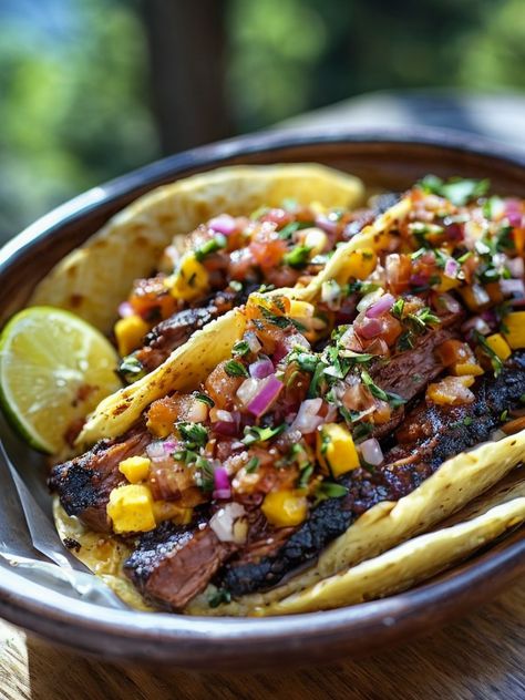 "Savor the fusion in BBQ Brisket Elote Tacos! Juicy brisket, creamy elote, all wrapped in a taco. Perfect for your next BBQ night! #BBQTacos #Elote #BrisketTacos #FusionFood #TacoTuesday" Brisket Elote, Elote Tacos, Juicy Brisket, Bbq Tacos, Brisket Tacos, Bbq Night, Bbq Brisket, Honey Garlic Sauce, Pizza Burgers