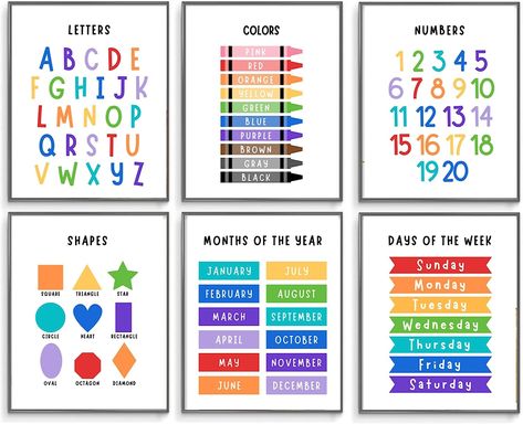 Pre K Learning, Homeschool Essentials, Counting Chart, Abc Posters, Alphabet Flash Cards Printable, School Counselor Office Decor, Teacher Classroom Supplies, Kindergarten Assessment, Counselors Office Decor