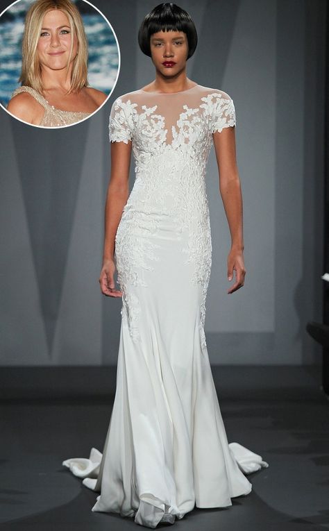 Did Say Yes to the Dress Accidentally Reveal Jennifer Aniston's Wedding Dress? Get the Scoop!  Jennifer Aniston, Mark Zunino Jennifer Aniston Wedding Dress, Klienfeld Wedding Dresses, Jennifer Aniston Wedding, Mark Zunino, Wedding Dresses Kleinfeld, Bridal Gown Styles, Best Gowns, Kleinfeld Bridal, Wedding Dresses 2014