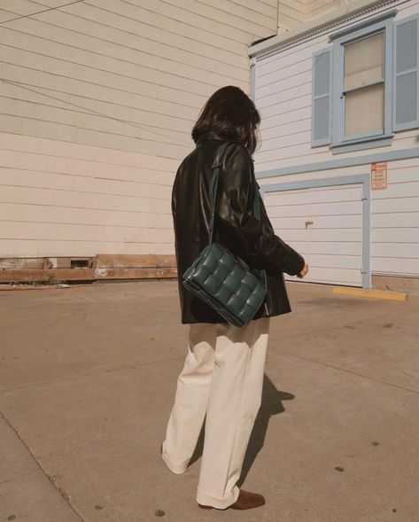 Why Is Everyone Obsessed With Pillow Bags? | Fashionista Bottega Veneta Cassette Bag Street Style, Padded Cassette Bag Outfit, Cassette Bag Outfit, Bag Street Style, Bottega Veneta Cassette Bag, Padded Cassette Bag, Dream Items, Purse Trends, Bottega Veneta Cassette