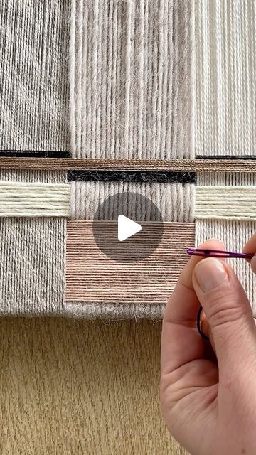 A n i t a  M e a d e s  A r t on Instagram: "Weaving one thread at a time 🖤   Hand woven canvas incorporating Alpaca yarn, natural linen, organic cotton and merino wool to name but a few .  #weaving #fiberart #fiberartistsofinstagram #modernart #architecturalinspiration #contemporaryart #derbyshireartist #artvsartist #minimalist #tapestry #amoderntapestry #yarnaddict #artforinteriordesigners #textileart" Diy Woven Canvas Art, Twine Canvas Art, Weaving On Canvas, Thread Art On Canvas, Yarn Art On Canvas, Yarn Wall Art Diy, Weaving Linen, Yarn Painting Art, Woven Tapestry Art