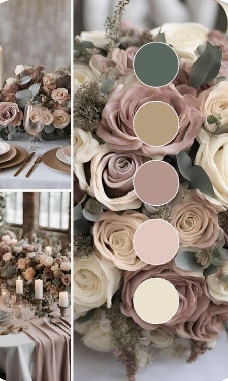 Champagne Fall Wedding Color Palettes, Chocolate Wedding Color Schemes, Wedding Colors Rustic, Elegant Wedding Colour Schemes, Pink And Grey Color Palette, August Weddings, December Wedding Colors Colour Palettes, Rose Gold Wedding Palette, Wedding Color Themes