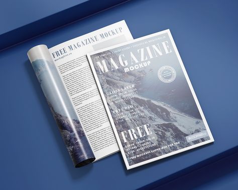 FREE Magazine MOCKUP on Behance Magazine Mockup Psd Free, Branding Mockups Free, Magazine Cover Ideas, Poster Mockup Psd, Free Mockup Templates, Magazine Mockup, Free Magazines, Free Photoshop, Branding Mockups