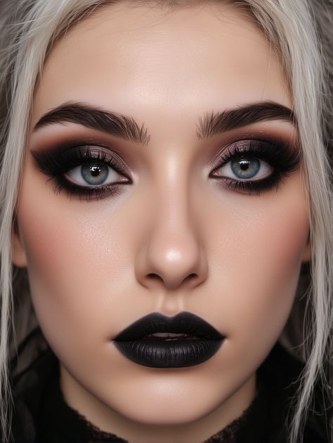 Subtle Witch Makeup, Cool Witch Makeup Ideas, Macabre Makeup, Alternative Bride Makeup, Pretty Vampire, Dark Goth Makeup, Goth Elegant, Witch Inspired Makeup, Subtle Vampire Makeup