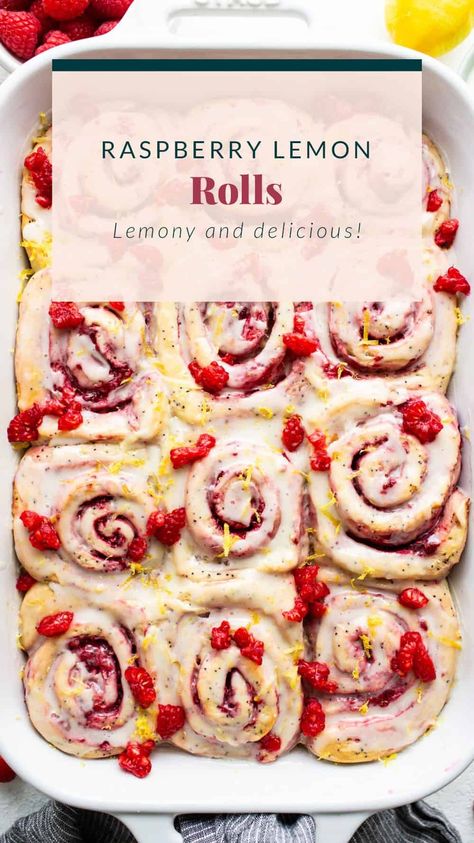 We all love cinnamon rolls, but have you tried lemon raspberry rolls?! These amazing Raspberry Lemon Poppy Seed Rolls are a tart and fruity twist on the classic and are guaranteed to fill your morning with bright flavors and delight. Raspberry Sticky Buns, Poppy Seed Rolls, Raspberry Rolls, Jam Roll, Overnight Oatmeal Recipes, Fit Foodie Finds, Lemon Poppy Seed, Plant Based Breakfast, Fit Foodie