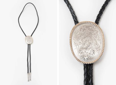 Southwest Bolo Tie - Leather & Silver #TrueClad Silver Bolo Tie, Cowboy Carter, Tie Ideas, Vintage Western Wear, Bolo Ties, Plain White Tee, Bolo Tie, Groom Suit, Groom And Groomsmen