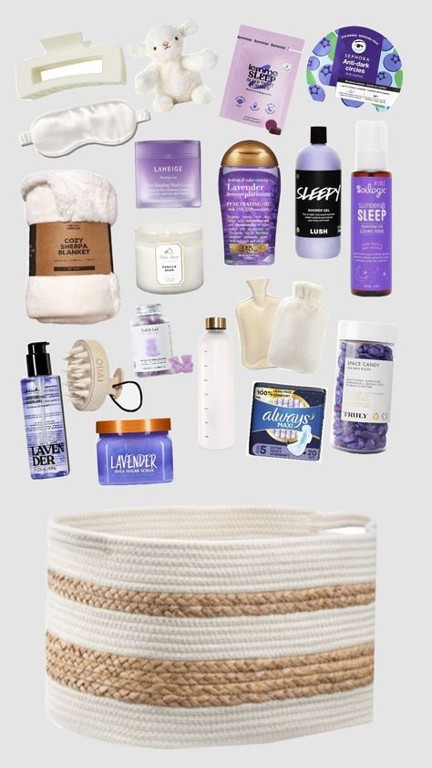 Relax and self care basket🪻 #lavander #selfcare #skincare #love Relaxation Basket Ideas, Selfcare Basket, Self Care Basket, Sunshine Committee, Care Basket, Selfcare Skincare, Shower Oil, Diy Basket, Basket Ideas