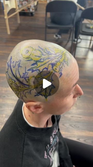 Jordan Phillips | Tattooed my homie @tuffentiny head! You’re a warrior! @jordanphillipstattoo @boisetattoo 
•
•
•
#tattoo #headtattoo #tattoos #tat... | Instagram Full Head Tattoo Men, Cute Face Tattoos For Women, Full Head Tattoo, Head Tattoos Women, Head Tattoos For Men, Back Of Head Tattoo, Head Tattoo Men, Jordan Phillips, Bald Tattoo