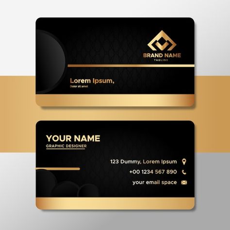 Elegant gold business card with circle s... | Premium Vector #Freepik #vector #card #template #visiting-card #luxury Business Card Layout Design, Shapes Template, Business Card Design Black, Elegant Business Cards Design, Visiting Card Templates, Free Business Card Design, Business Card Set, Business Cards Layout, Gold Business Card