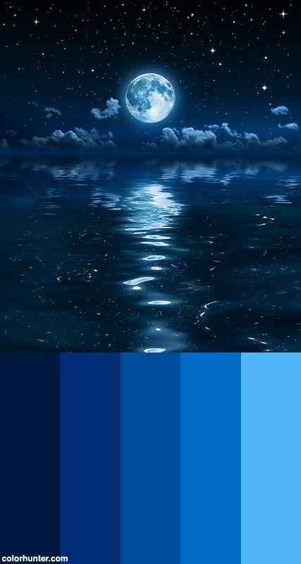 Super+Moon+And+Clouds+In+The+Night+On+Sea+Color+Scheme Night Sky Color Palette The Moon, Blue Moon Color Palette, Night Sky Pallet, Midnight Sky Color Palette, Night Blue Color Palette, Night Pallete Color, Sea Pallet Color, Sky Pallete Color, Sun And Moon Color Palette