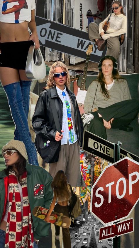 Street Art Mood Board, Streetwear Fashion Moodboard, Collage Style Outfit, Fashion Moodboard Ideas, Moodboard Fashion Collage, Gen Z Aesthetic Fashion, Streetwear Moodboard, Collage Clothes, Clothing Collage