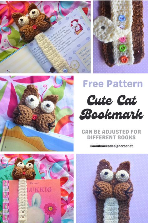 Get creative with our adjustable Cat Bookmark for Story Time fun. This adorable pal will keep your place in your book until next time. Plus, with our free crochet pattern, you can make it yourself! Get crocheting and make Story Time with your little ones extra special. Crochet Bookworm Bookmark Free Pattern, Crochet Cat Bookmarks Free Patterns, Crochet Cat Bookmark, Crochet Bookworm, Crochet Bookmark Tutorial, Bookworm Bookmark, Crochet Bookmarks Free Patterns, Bookmark Tutorial, Crochet Cats