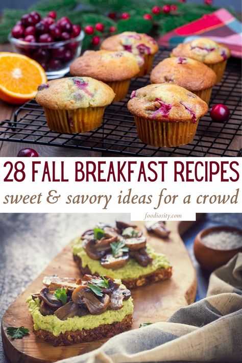 28 Fall Breakfast Recipes For A Crowd - Foodiosity Fall Continental Breakfast, Make Ahead Breakfast For Guests, Fall Breakfast Buffet, Savory Fall Breakfast, Fall Breakfast Ideas Savory, Fall Breakfast Ideas For A Crowd, Fall Brunch Recipes, Breakfast Recipes For A Crowd, Fall Brunch Ideas